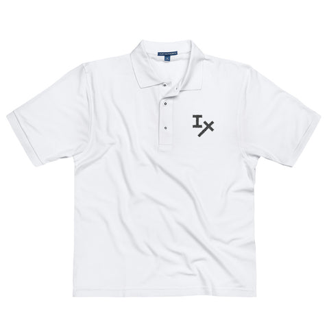 White IX Embroidered Polo Shirt