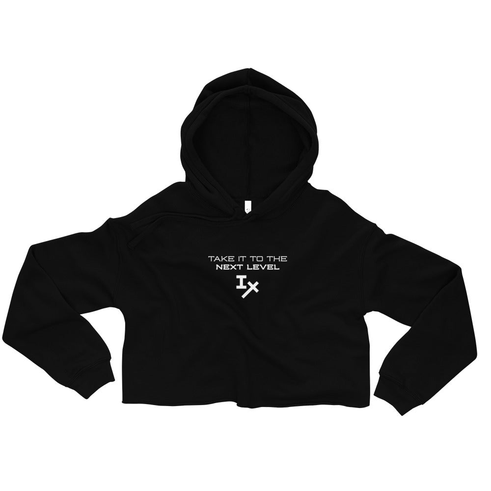 Black "Take it to the Next Level" Cropped Hoodie