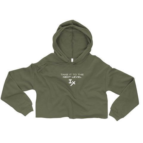 Army Green "Take it to the Next Level" Cropped Hoodie